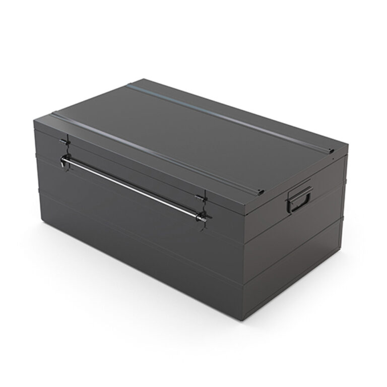 Malle habitat en acier 95 litres bleu Bleu Malle de rangement - Achat